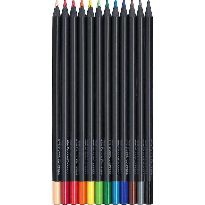LÁPIS DE COR FABER CASTELL BLACK EDITION - CAIXA 12 UNIDADES