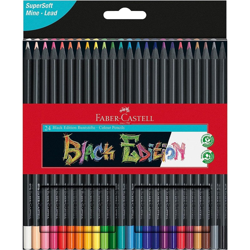 LÁPIS DE COR FABER CASTELL BLACK EDITION - CAIXA 24 UNIDADES