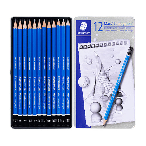 CAIXA 12 LÁPIS GRAFITE STAEDTLER LUMOGRAPH 12 GRADUAÇÕES