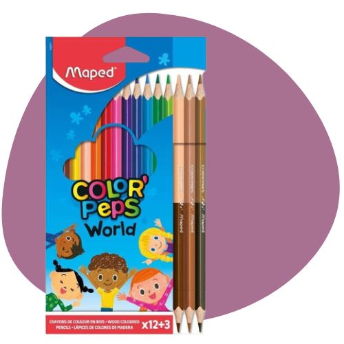 LÁPIS DE COR MAPED WORLD - CAIXA 12+3 UNIDADES