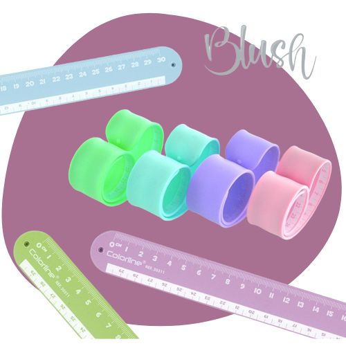 RÉGUA RULÓMETRO 30 CM OFFICE BOX BLUSH CORES PASTEL