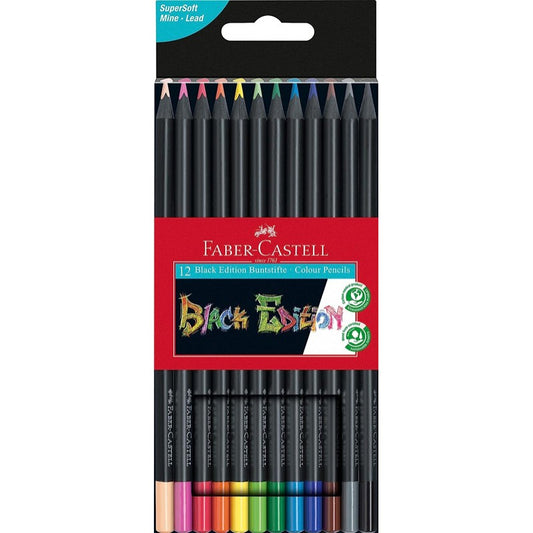 LÁPIS DE COR FABER CASTELL BLACK EDITION - CAIXA 12 UNIDADES