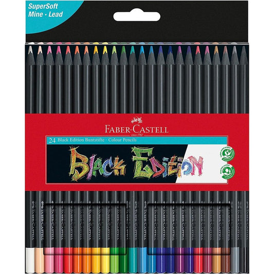LÁPIS DE COR FABER CASTELL BLACK EDITION - CAIXA 24 UNIDADES