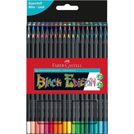 LÁPIS DE COR FABER CASTELL BLACK EDITION - CAIXA 36 UNIDADES